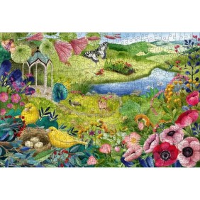 Puzzle en bois Jardin de la nature 500 pieces robustes et naturelles dont 40 figurines en bois (whimsies), Qualité premium - Pou