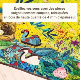 Puzzle en bois Jardin de la nature 500 pieces robustes et naturelles dont 40 figurines en bois (whimsies), Qualité premium - Pou