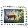 Puzzle en bois Tigre de la jungle 500 pieces robustes et naturelles dont 40 figurines en bois (whimsies), Qualité premium - Pour