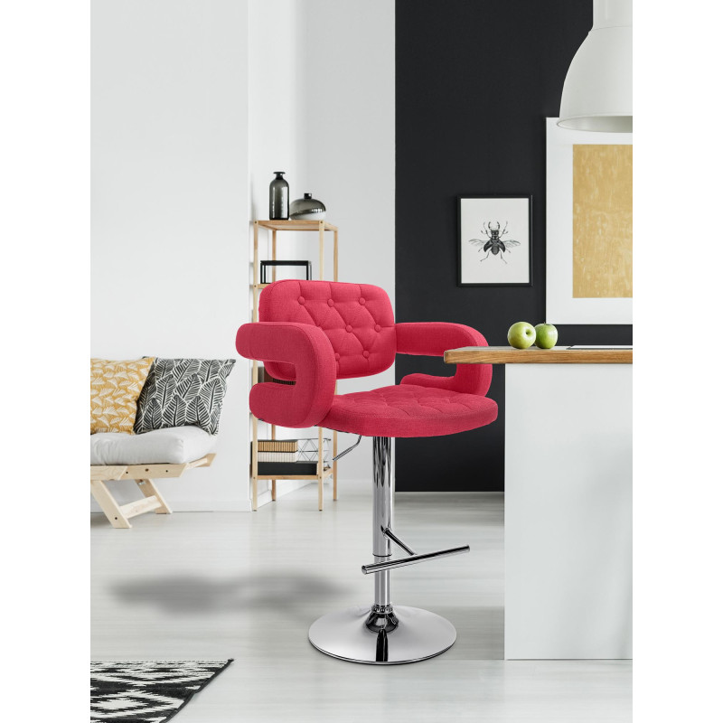 Tabouret de bar Dublin FABRIC C rouge