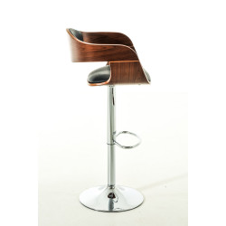 Lot de 2 tabourets de bar Kingston C, similicuir, noyer/noir