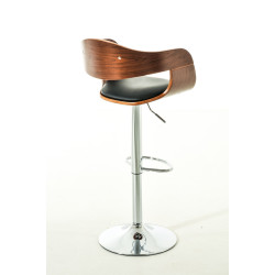 Lot de 2 tabourets de bar Kingston C, similicuir, noyer/noir