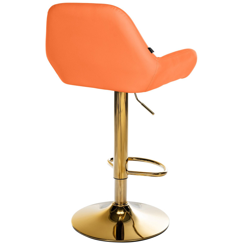 Tabouret de bar Braga Gold en similicuir orange