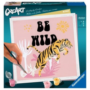 CreArt Be Wild 20x20 cm - Peinture par numéros – Des 12 ans – Ravensburger - 23665