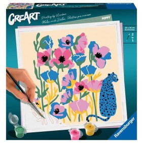 CreaArt Poppy - 20x20 cm - Edition limitée Jolane - Peinture au numéro Adulte - Des 12 ans - Décoration murale - RAVENSBURGER