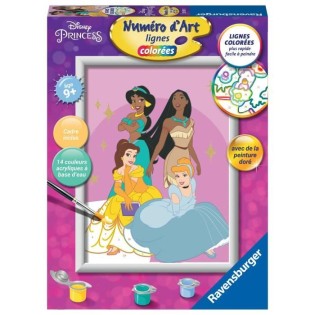 N° d'Art Disney Princess, format 18x24cm,Kit de peinture par numéros, Des 7 ans, 23929, Ravensburger