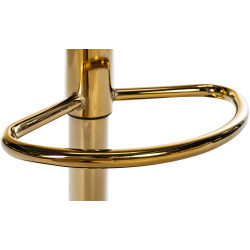 Set de 2 taburetes de bar Braga en polipiel con base dorada Crema