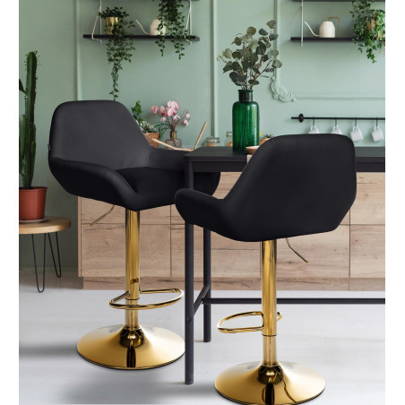 2er Set Barhocker Braga Gold Kunstleder