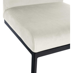 Tabouret de bar en velours Hopewell B crème