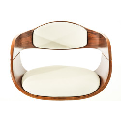 Lot de 2 tabourets de bar Kingston C simili cuir noyer/blanc