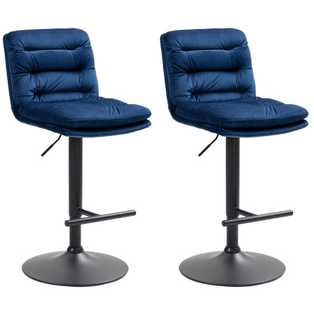 2er Set Barhocker Damar Samt schwarz