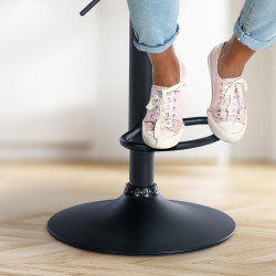 Tabouret de bar Olinda velours noir noir