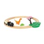 Circuit Dinosaure - Coffret Complet 12 pieces - Action de Jeu sans Pile - Dinosaure Inclus - Circuit de Train en Bois - BRIO Wor