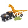 Circuit Dinosaure - Coffret Complet 12 pieces - Action de Jeu sans Pile - Dinosaure Inclus - Circuit de Train en Bois - BRIO Wor