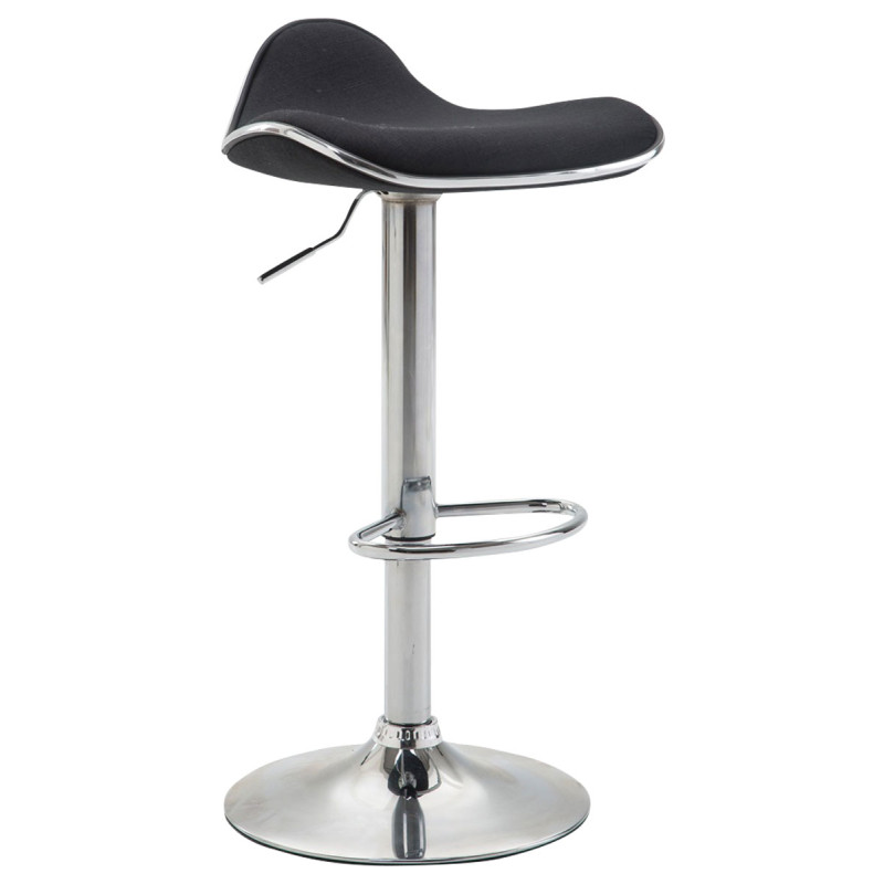 Tabouret de bar Shanghai tissu chromé noir