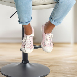 Lot de 2 tabourets de bar en tissu Damar noir crème