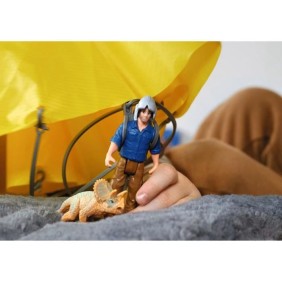 Sauvetage en Parachute, Coffret schleich avec 1 parachute, 1 figurine humaine et 1 dinosaure, Ensemble de Jouets Préhistoriques 