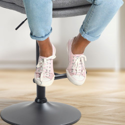 Lot de 2 tabourets de bar en tissu Damar noir gris