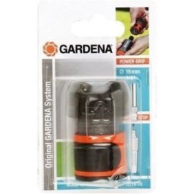 GARDENA Raccord d'arrosage Aquastop – Adapté tuyau Ш19mm – Anti écoulement d'eau – Power Grip – Garantie 5 ans (18214-20)