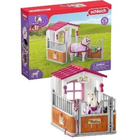 Box avec jument Lusitanienne, coffret schleich avec 12 éléments dont 1 cheval schleich inclus, coffret figurines pour enfants de