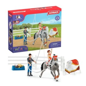 Coffret d'entraînement a la voltige de Mia, coffret schleich avec 18 éléments inclus dont 1 cheval schleich et 2 personnages,