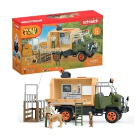 Gros camion de sauvetage d'animaux, coffret de jeu de 45 pieces avec 2 figurines d'animaux, 1 figurine de ranger articulée et de