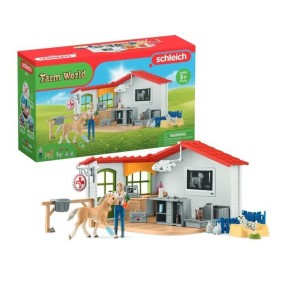 Cabinet vétérinaire avec animaux, coffret de 43 pieces avec figurine vétérinaire, animaux et accessoires, jouets animaux de la