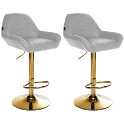 2er Set Barhocker Braga Gold Stoff