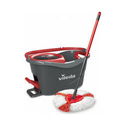 Mop with Bucket Vileda mop en steel Supermocio 3Action Blanc Rouge Microfibres