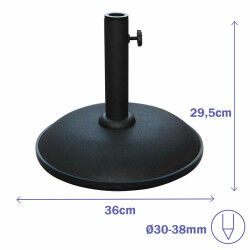 Marbueno Base Parasol Ronde 36x29,5 cm 11KG Noir Jardin, Piscine, Terrasse 10444