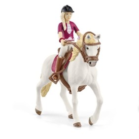 Figurine Cavaliere Sofia et Blossom, coffret schleich avec 10 éléments inclus dont 1 cheval schleich andalou et sa cavaliere,