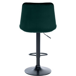 Tabouret de bar Toni velours noir vert