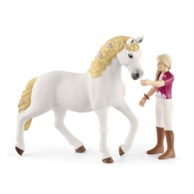 Figurine Cavaliere Sofia et Blossom, coffret schleich avec 10 éléments inclus dont 1 cheval schleich andalou et sa cavaliere,