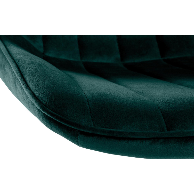 Lot de 2 tabourets de bar Toni en velours noir vert