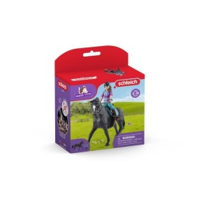 Figurine Cavaliere Lisa et Storm, coffret schleich avec 10 éléments inclus dont 1 cheval schleich hanovrien et sa cavaliere,