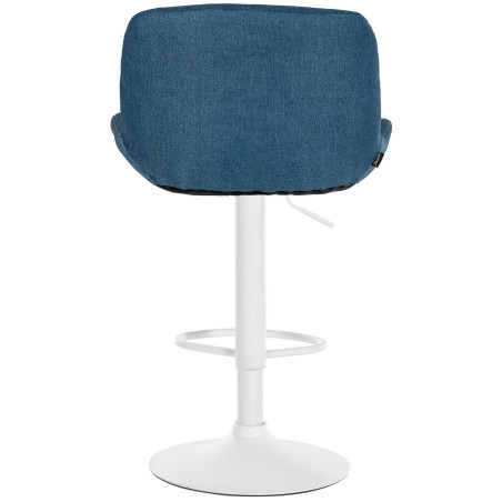 Lot de 2 tabourets de bar Solon tissu blanc bleu