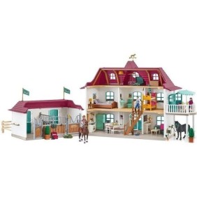 Grand Centre Équestre de Lakeside pour chevaux schleich, Coffret figurines schleich avec 192 éléments inclus dont 2 chevaux, Écu