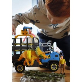 Mission de transport Dino, coffret de 43 pieces avec figurine tricératops et camion de transport, jouets dinosaures pour enfants