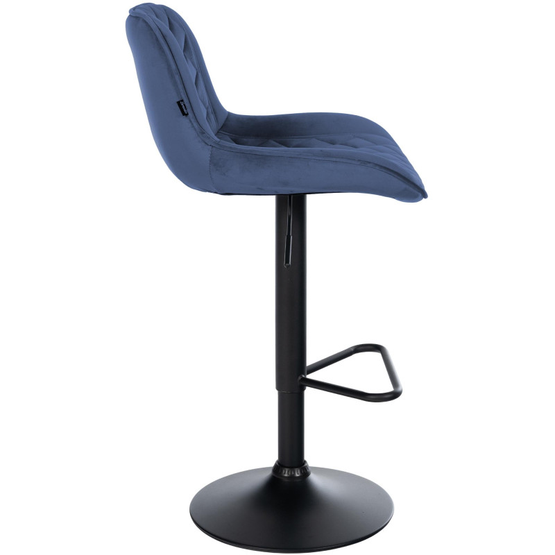 Tabouret de bar en velours Kasson bleu