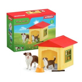 Figurine Niche pour Chien , pour enfants des 3 ans, coffret, 18,8 x 8,2 x 14,7 cm - Schleich 42573 FARM WORLD