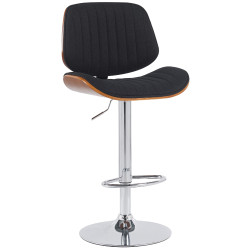 Tabouret de bar Clawson tissu chrome noyer/noir