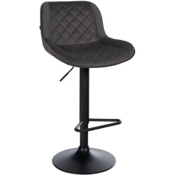 Tabouret de bar Kasson en velours noir