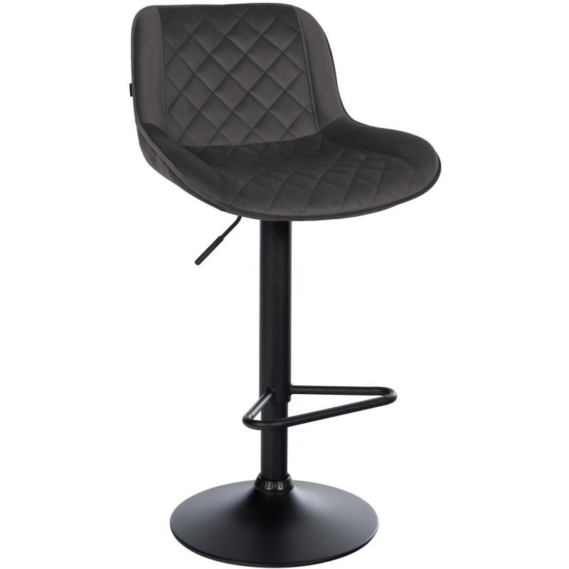 Tabouret de bar en velours Kasson noir