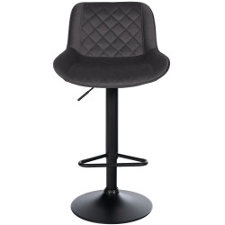 Tabouret de bar Kasson en velours noir