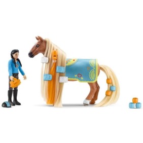 Coffret de Beauté de 18 Pieces Pour Figurines Chevaux avec le Cavalier Kim -  Cadeau pour Garçons et Filles a Partir de 5 ans -