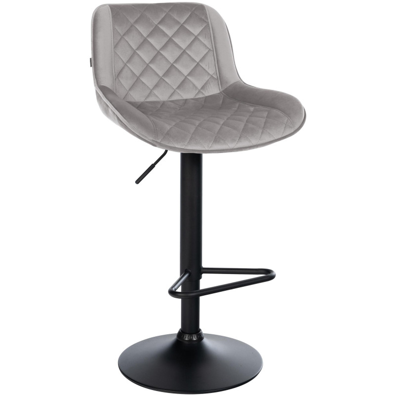 Tabouret de bar Kasson en velours gris