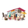 Café des cavaliers, coffret schleich avec 97 éléments inclus dont 1 cheval schleich et 2 personnages, coffret figurines pour