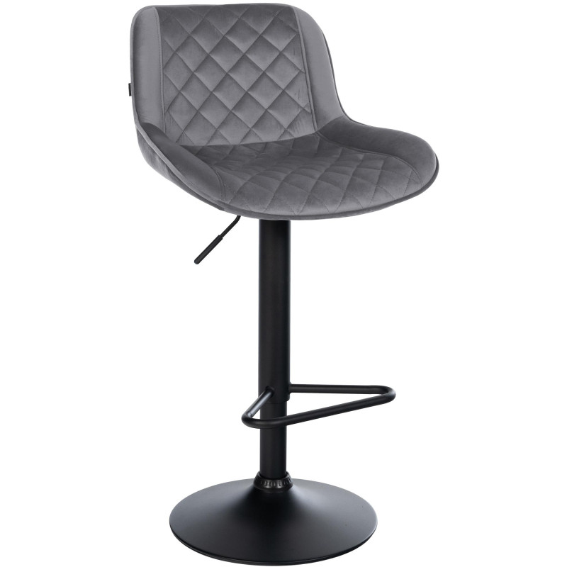 Tabouret de bar Kasson en velours gris foncé