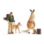 Coffret Aventures en Océanie SCHLEICH - Figurines de kangourous et ranger Tom avec accessoires - Gamme Wild Life