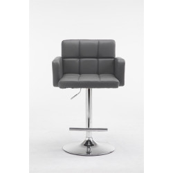 Tabouret de bar Los Angeles simili cuir C gris